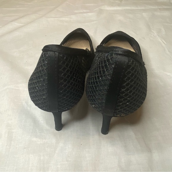 Nina Black Mesh Sparkly Heels - Picture 7 of 7